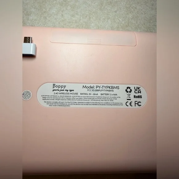 Xo Poppy Wireless Pink Keyboard Model: PY-TYPKBMS NWOT Includes Pink Mouse - Picture 8 of 10